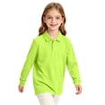 thumbnail image 4 of Abcomgle Girls Uniform Shirts Size 10 Long Sleeve Pique Polo Shirt with Collar Button Down School Uniform Shirts for Girls Moisture-Wicking Classic Girls Pullover, 4 of 7