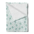 thumbnail image 2 of Animal Soft Flannel Fleece Throw Blanket, Baby Animal Characters with Long Ears and Daisy Blossoms Kids, Cozy Plush for Indoor and Outdoor Use, 60" x 80", Mint Green White, by Ambesonne, 2 of 5
