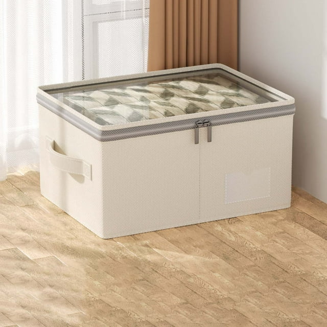 RKSTN A Storage Visible Double Zipper Clothing Storage Box Household Thickening Storage Bag Wardrobe Large Storage Box Kitchen Gadgets