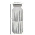 thumbnail image 3 of DecMode 17" White Ceramic Vase with Triangle Patterns, 3 of 8