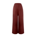 thumbnail image 5 of Womens Sweatpants High Waist Lightweight Pocket Summer Work Casual Wide Leg Sweatpants Women Wine M, 5 of 5
