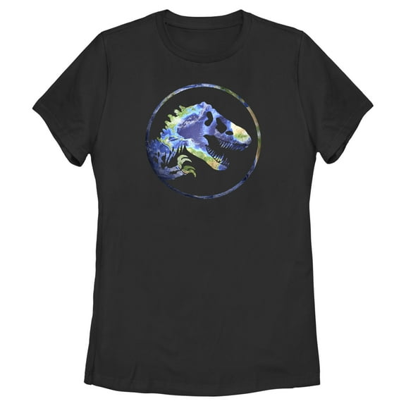 Women's Jurassic World Earth Day T. Rex Logo Graphic Tee Black Small