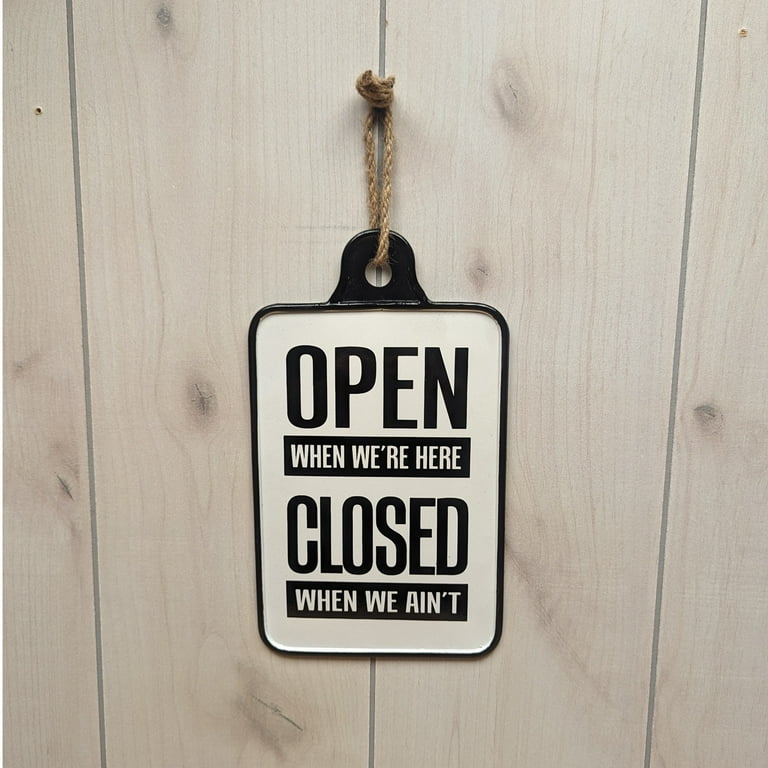 Rustic White Enamel Hanging Rope Open Closed Sign Door Business Shop Wall Decor Rustic White Enamel Hanging Rope Open Closed Sign Door Business Shop Wall Decor
