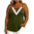 thumbnail image 2 of LEKWK Camisole Tops for Women Plus Size Lace Trim Criss Cross V Neck Tank Tops Spaghetti Strap Loose Fit Comfy Summer Shirts Fashion Going Out Y2K Shirts, 2 of 7