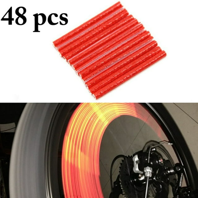 Bangcool 48 Pcs Housses de Rayons de Vélo Réfléchissantes Peaux de Rayons de Vélo Accessoires de Vélo