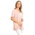 thumbnail image 2 of Women's  Basic Casual Solid Short Sleeve Open Front Cardigan (S-3X), 2 of 4