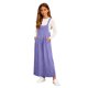 thumbnail image 5 of Vestido largo con tirantes desmontables y bolsillos sueltos de color liso para niñas, 5 of 9