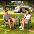 thumbnail image 4 of Outsunny Outdoor Folding Chairs Set of 2, Padded Camping Chairs, Khaki, 4 of 10