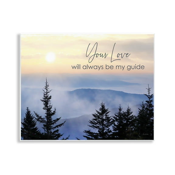 Stupell Industries Love Will Be My Guide Landscape Painting Unframed Art Print Wall Art, 14 x 11