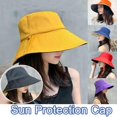 thumbnail image 2 of DLQT Black Rice M Sun Hat Female Spring And Summer Korean Version Student Double-Sided Fisherman Hat Foldable Ladies Outdoor Large Brim Sun Hat, 2 of 6