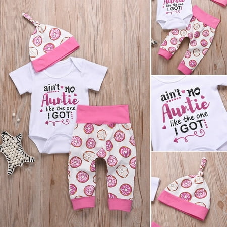 Newborn Baby Girl Romper Clothes Top Pants Leggings Hat Coming Home Outfits
