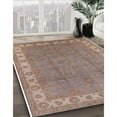 thumbnail image 2 of Ahgly Company Tapis d'Intérieur Rond Milieu du Siècle Moderne Kaki Rose Zone Orientale Rose, 4' Rond, 2 of 6