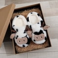 thumbnail image 2 of Qingpeng Womens Closed Toe Cow Print Plush Slippers Cozy Soft Full Coverage Indoor House Shoes for Home Winter Warm Comfort, 2 of 9