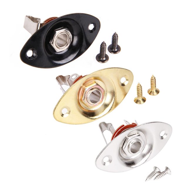 Guitar Pickup Socket Metal 6.35mm Mono Bass Output Supply Professional Electric Guitar Input Maintenance Stringed Equipment Fixing Spare Accessory