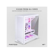 Phanteks NV7, Showcase Full-Tower Chassis, High Airflow Performance, Integrated D/A-RGB Lighting, Seamless Tempered Glass Design, 12 Fan Positions, Matte White