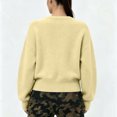 thumbnail image 4 of Cardigan Sweaters for Women Button Down Long Sleeve Crewneck Cardigans Open Front Knitted Sweater Business Casual Fall Outfits, 4 of 5