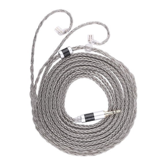 Linsoul Tripowin Zonie IEM Cable, 2m Long Earbud Cord, 16 Core Silver Plated Earphone Cable, in Ear Monitor Wire for Audiophile Musician (Recessed 2P