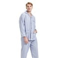 thumbnail image 3 of GLOBAL Men's Pajamas Sets 100% Cotton Flannel Sleepwear Long-Sleeve Top & Bottom Loungewear Gray Lattice XXL, 3 of 7
