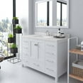thumbnail image 3 of Caroline Avenue 48" Single Bath Vanity in White with White Quartz Top and Square Sink with Polished Chrome Faucet with Matching Mirror, 3 of 3