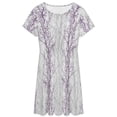thumbnail image 3 of Purple Grey Leaves Dress Summer Street Style Dresses Female Short Sleeve Printed Sundress, 3 of 7