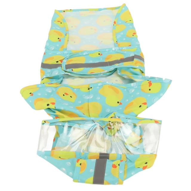 Hooded Dog Raincoat, Duckling Pattern Foldable Dog Raincoat Reflective Waterproof For Small Dogs S,M,L,XL,XXL