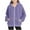 Purple, variant on cocolona Girls Full Zip Hoodie Children's Solid Color Long Sleeve Corduroy Oversized Hooded Sweatshirts Fall Winter Casual Jacket 4-15 Years