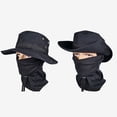 thumbnail image 6 of Wuphunn Outdoor Integrated Sun Hat & Full Face Balaclava Combo, Wide Floppy Brim Boonie Style UV Shield Adjustable Drawstring Fishing Travel Set C One Size, 6 of 6