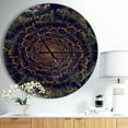 thumbnail image 2 of DesignArt Orange Fractal Flower with Green Large Wall Clock, 2 of 2