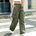 thumbnail image 3 of MexChoioe Womens Wide Leg Cargo Pants Plus Size Elastic Drawstring Waist Adjustable Hem Casual Outdoor Athletic Work Pants, 3 of 6