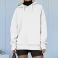 thumbnail image 6 of Comfrt Hoodie, Comdrip Womens Women's Oversized Sweatshirt Casual Long Sleeve Button Neck Pullover Tops Outfits Sweater Cute Hoodies White M, 6 of 10