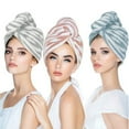 thumbnail image 3 of LYCAQL Microfiber Hair Towel Wrap - For Women, Men & Kids - Travel & Bathroom Essential - Quick Dry Hair Turban for Curly, Long & Thick Hair, 3 of 5