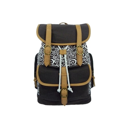 K-Cliffs Canvas Laptop Bag, Brown/White Swir,l 14oz, 13"x7"x18"H