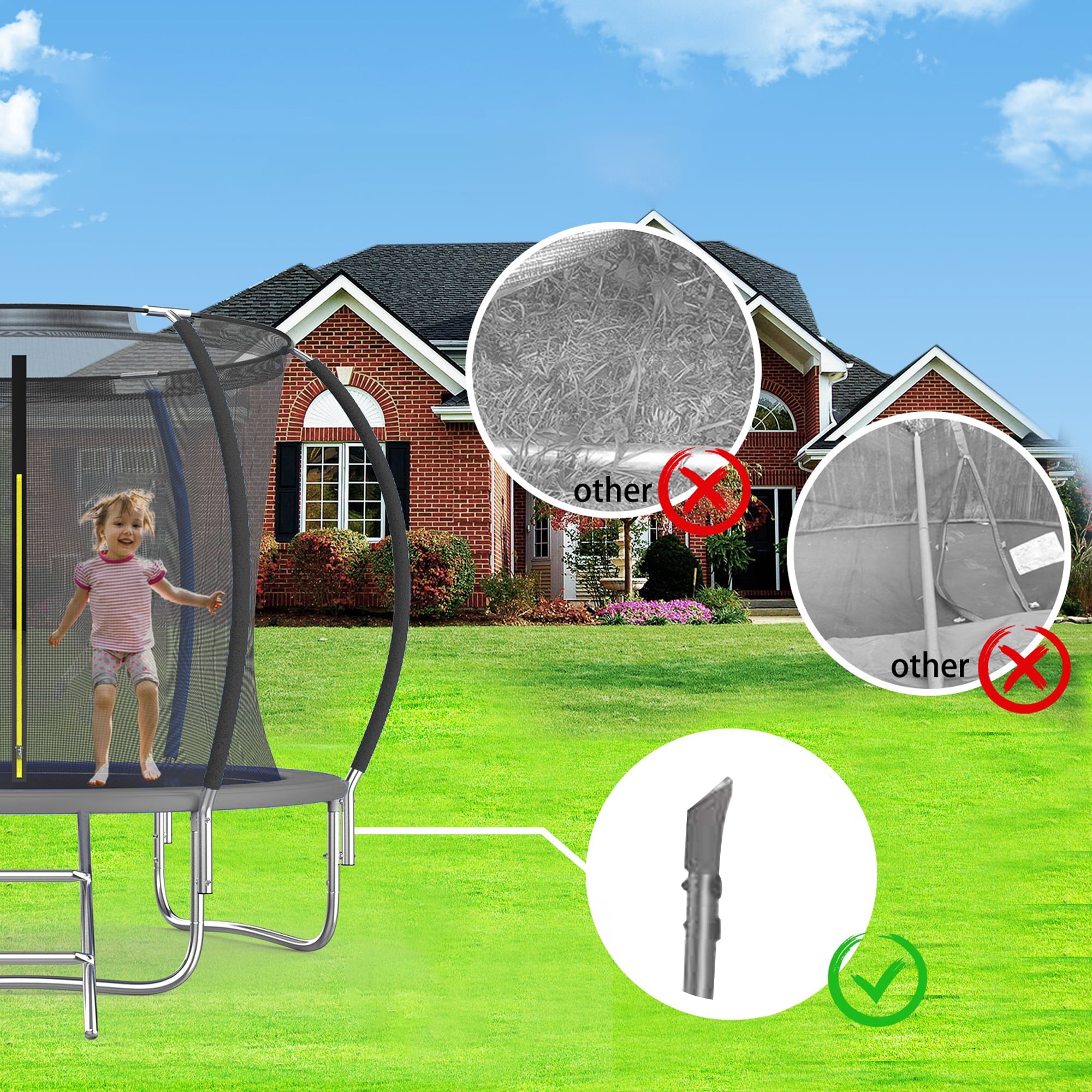 Shengchao Trade 1000LBS 12FT Trampoline for Adults and Kids,Trampoline with Enclosure,Basketball Hoop, Light,Recreational Trampoline with Ladder, Heavy Duty Trampoline Capacity for 4-6 Kids