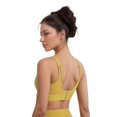 thumbnail image 3 of High Impact Sports ,Racerback Running Bra Workout Crop Tank Tops Longline Sports Bra Push Up Yellow green L, 3 of 7