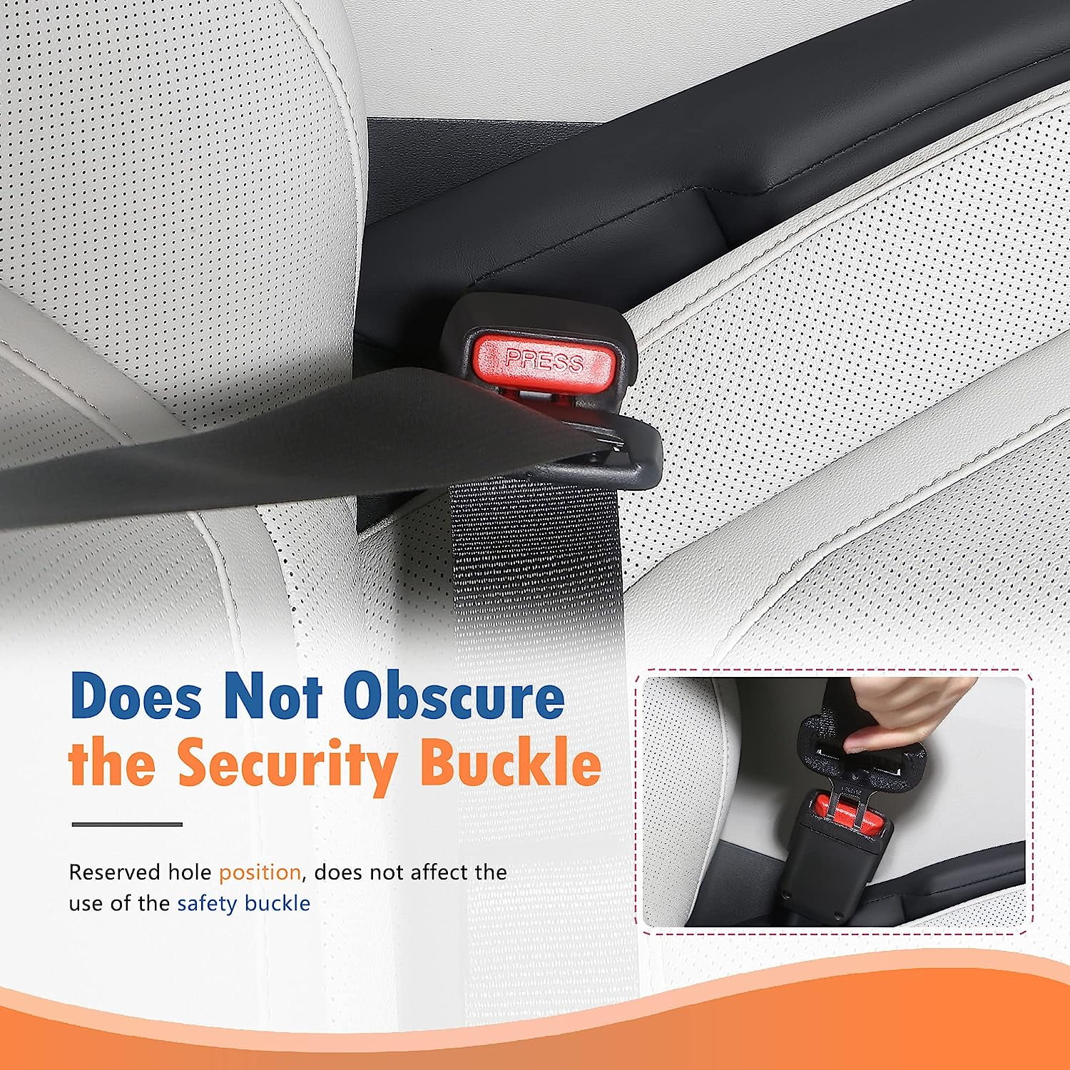 Car Seat Gap Plug Filler Universal Microfiber Leather Anti-Fall w/Retain  Strap