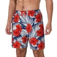 thumbnail image 2 of Balery Leaves And Flowers Mens Swim Trunks Swim Shorts for Men Quick Dry Inseam Beach Shorts with Compression Liner Pocket-3X-Large, 2 of 9