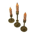 thumbnail image 5 of Zeckos Set of 3 Aged Bronze Cast Iron Taper Candle Holders MCM, Gothic Industrial Decor, 5 of 6