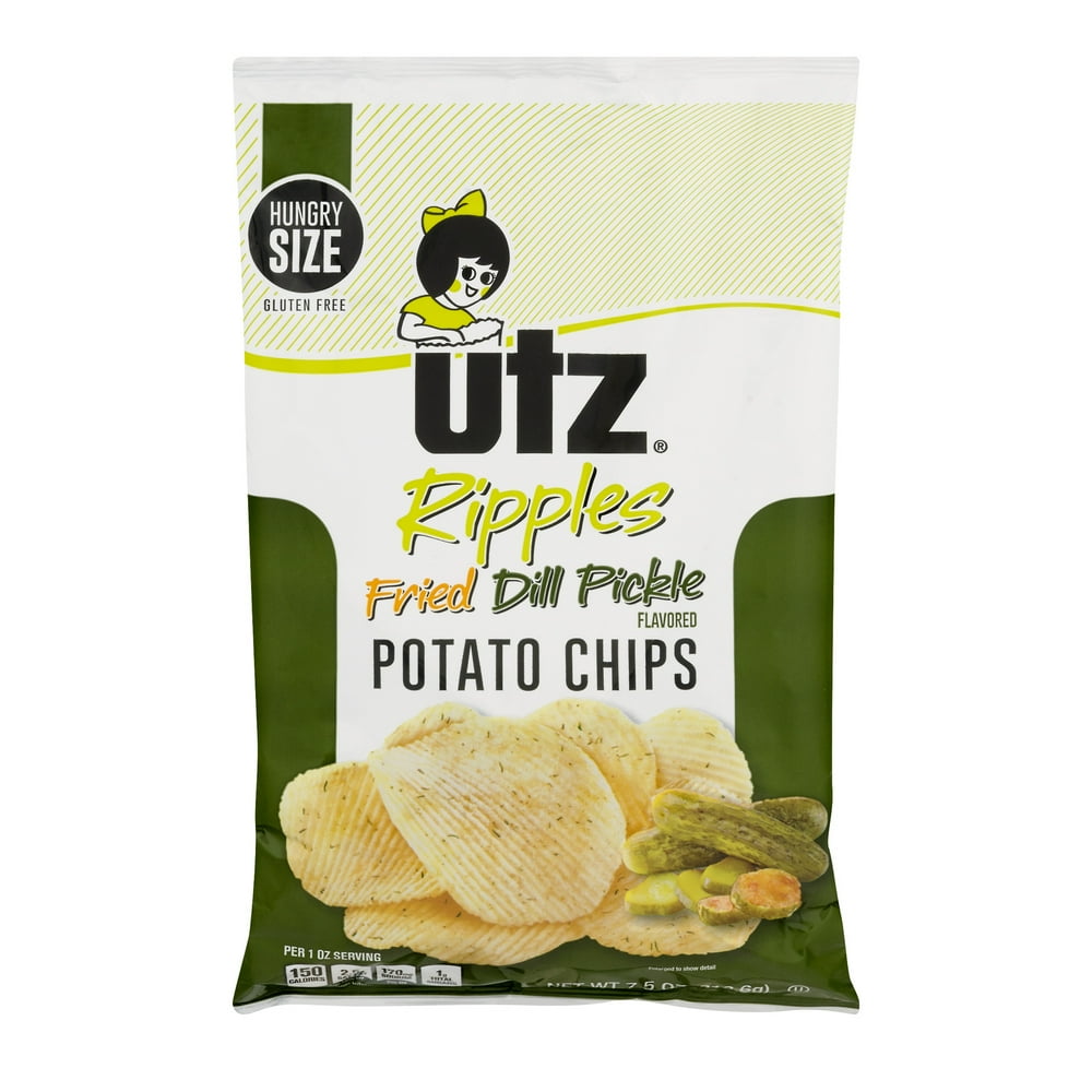 Utz Ripples Potato Chips Fried Dill Pickles