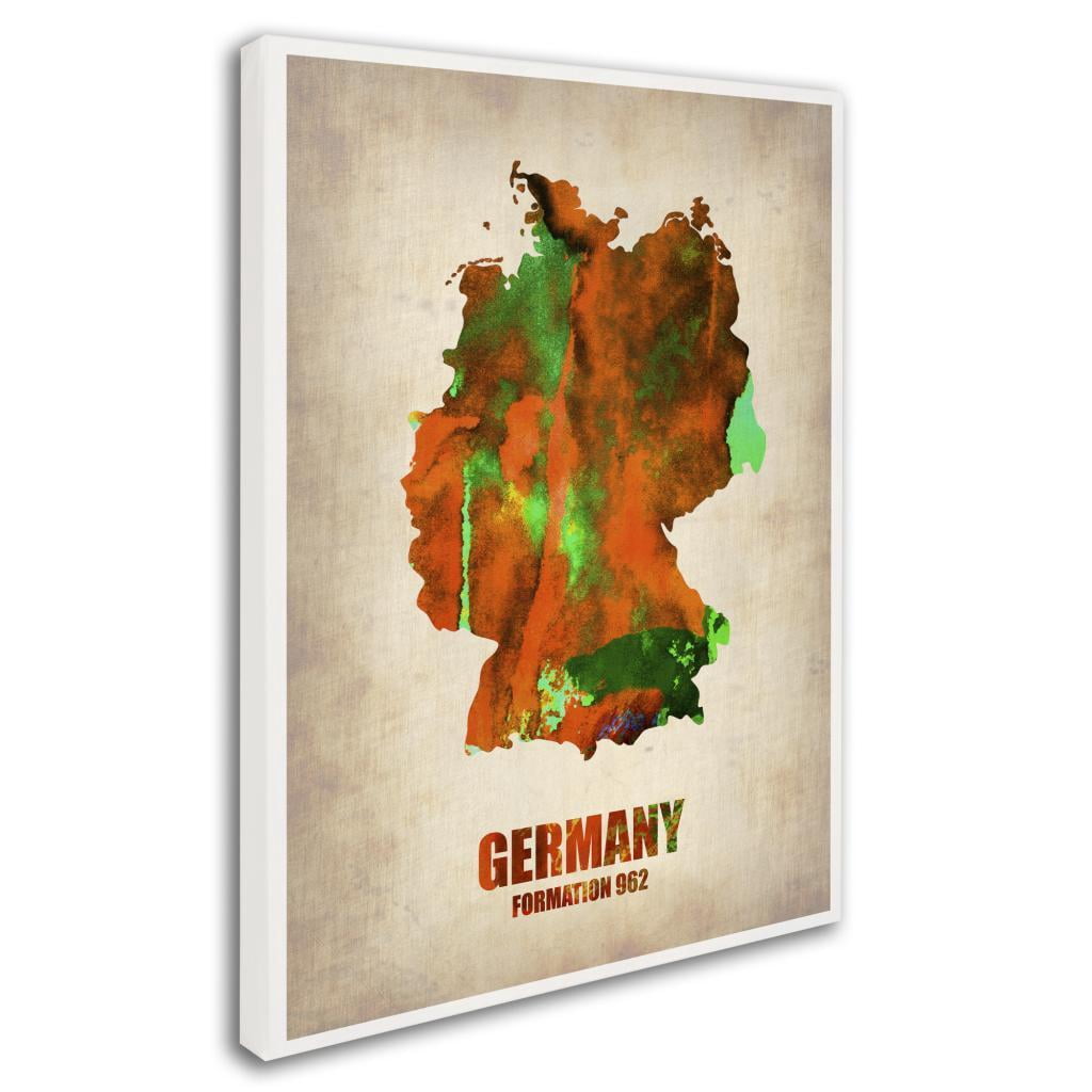 Trademark Fine Art "Germany Watercolor Map" Canvas Art by Naxart