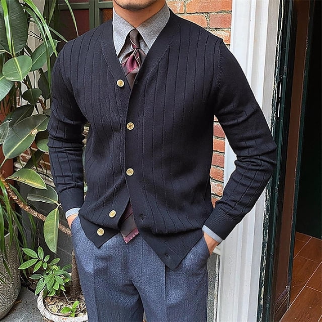 Veste Décontractée à Manches Longues Sans Capuche pour Hommes avec Col Rabattu et Tissu Polyester Doux pour Printemps, Automne et Hiver Usage Quotidien