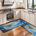 thumbnail image 3 of Kitchen Rugs Sets Of 2,Blue Marble Gold Wave Pattern Anti Fatigue Kitchen Mat Rugs Non Slip Washable,Decorative Kitchen Floor Mats for Kitchen,Sink,Laundry,17"x47"+17"x47", 3 of 5