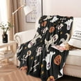 thumbnail image 2 of Retro Halloween Ghost Pattern Round Blanket,Comfortable Soft Flannel Throw Blanket,All Season,Warm Lightweight Blankets for Sofa Bed Couch Living Room Chair 60"x60", 2 of 5