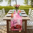 thumbnail image 4 of Table Runners 90 Inches Long Dress Scarves, Valentine's Day Farmhouse Coffee/Dining/Kitchen Table Runner for Living Room, Red Plaid Truck Love Roses Leaves Pink 13x90 Inch, 4 of 9