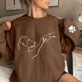 thumbnail image 2 of HNMKIU Hauts pour Femmes Chandail en Molleton Imprimé Surdimensionné Col Rond Manches Longues Chandail, 2 of 4