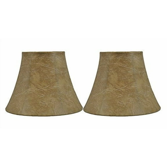 Urbanest Softback Bell Lamp Shade, Faux Leather, 5-inch by 9-inch by 7-inch, Spider-Fitter, Set of 2