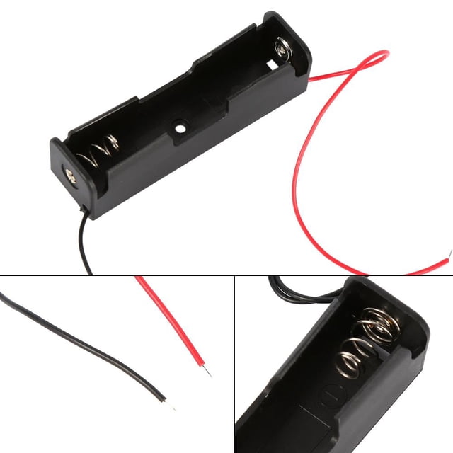 Battery Case Holder, 10pcs Protable Plastic Battery Holder Storage Box Case For 1x Battery With Wire Leads