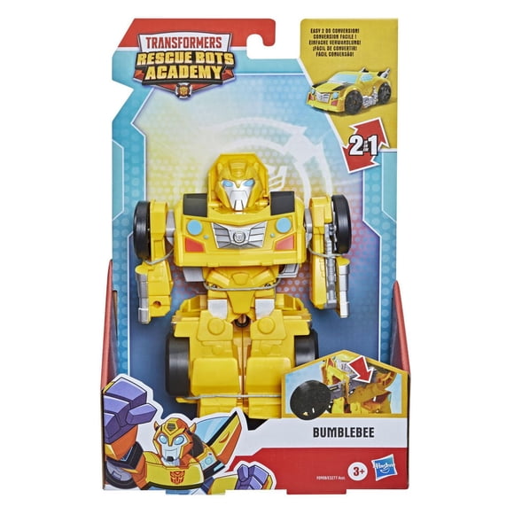 Playskool Heroes Transformers Rescue Bots Academy Bumblebee Converting Toy Robot, 6-Inch Collectible Action Figure Toy for Kids Ages 3 and Up
