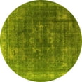 thumbnail image 1 of Ahgly Company Indoor Round Oriental Yellow Industrial Area Rugs, 4' Round, 1 of 4