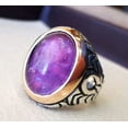 thumbnail image 4 of Amethyst Mens Ring, Natural Amethyst, February Birth, Silver Jewelry, 925 Silver Ring, Birthday Gift, Heavy Mens Ring, Arabic Design, Ottoman Style Ring, Christmas, Turkey Mens Signet Ring, 4 of 4