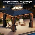 thumbnail image 6 of 10x12 ft Cedar Wood Gazebo with Curtains & Mosquito Netting, Hardtop Gazebo with Galvanized Steel Double Roof, 6 of 6